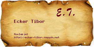Ecker Tibor névjegykártya